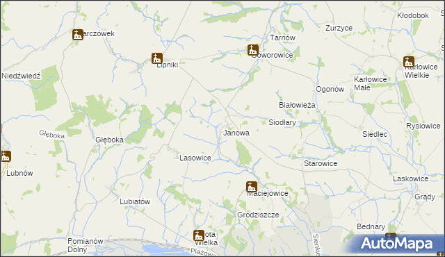 mapa Janowa gmina Otmuchów, Janowa gmina Otmuchów na mapie Targeo