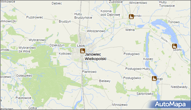 mapa Janowiec-Wieś, Janowiec-Wieś na mapie Targeo