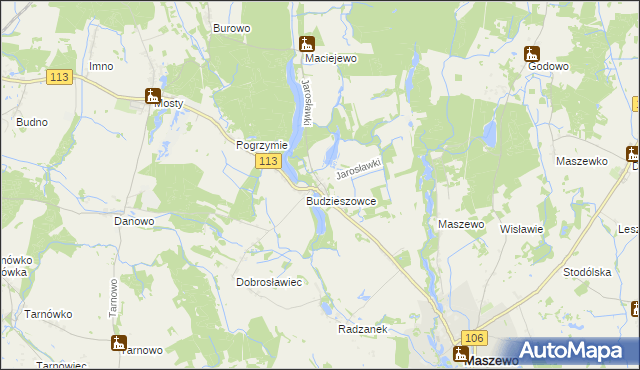 mapa Jarosławki gmina Maszewo, Jarosławki gmina Maszewo na mapie Targeo