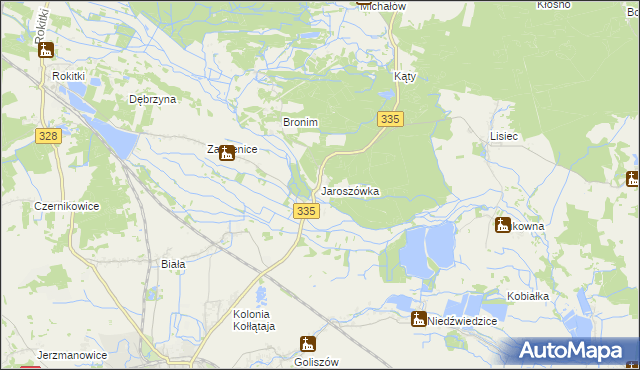 mapa Jaroszówka gmina Chojnów, Jaroszówka gmina Chojnów na mapie Targeo