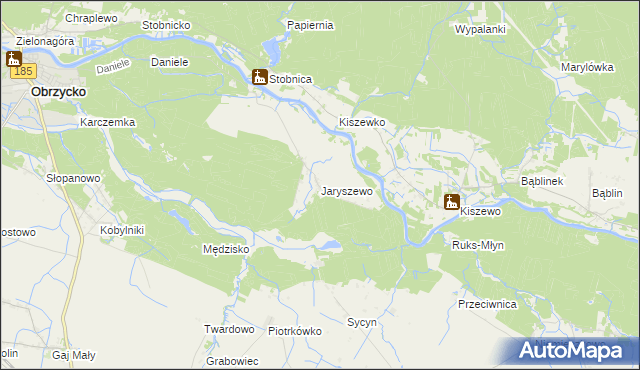 mapa Jaryszewo, Jaryszewo na mapie Targeo