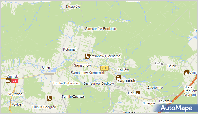 mapa Jasiów, Jasiów na mapie Targeo