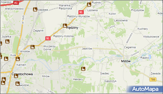 mapa Jaskrów, Jaskrów na mapie Targeo