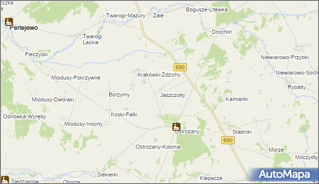 mapa Jaszczołty, Jaszczołty na mapie Targeo