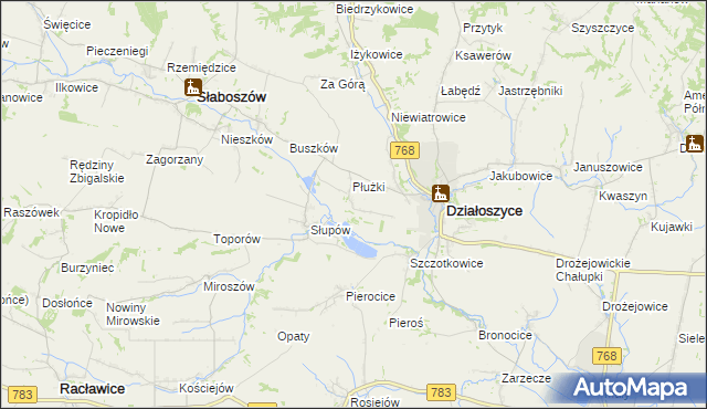 mapa Jazdowice, Jazdowice na mapie Targeo