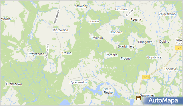 mapa Jaźwiny gmina Połczyn-Zdrój, Jaźwiny gmina Połczyn-Zdrój na mapie Targeo