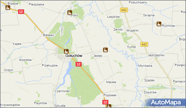 mapa Jedlec, Jedlec na mapie Targeo