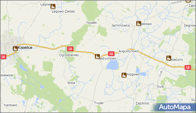 mapa Jędrychowo gmina Kisielice, Jędrychowo gmina Kisielice na mapie Targeo