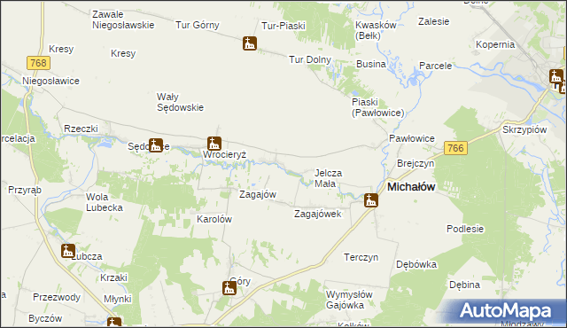 mapa Jelcza Wielka, Jelcza Wielka na mapie Targeo