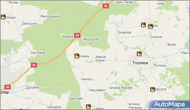 mapa Jelenia Głowa, Jelenia Głowa na mapie Targeo