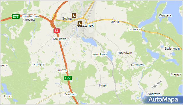 mapa Jemiołowo, Jemiołowo na mapie Targeo