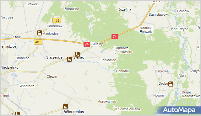 mapa Jodłowiec, Jodłowiec na mapie Targeo