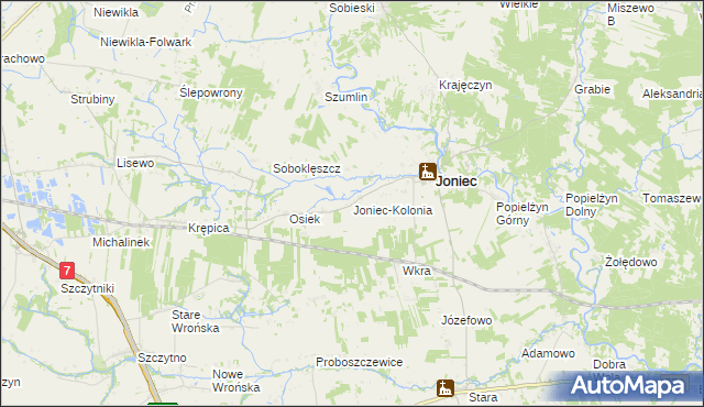 mapa Joniec-Kolonia, Joniec-Kolonia na mapie Targeo