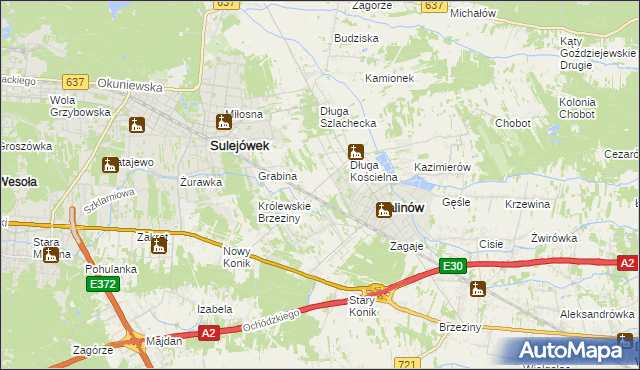 mapa Józefin gmina Halinów, Józefin gmina Halinów na mapie Targeo