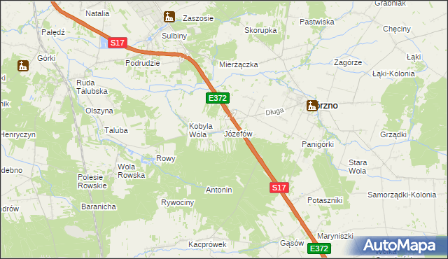 mapa Józefów gmina Górzno, Józefów gmina Górzno na mapie Targeo