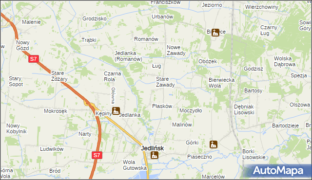 mapa Józefów gmina Jedlińsk, Józefów gmina Jedlińsk na mapie Targeo