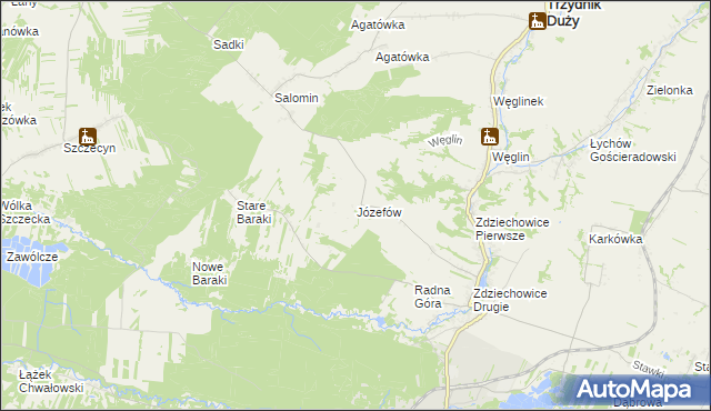 mapa Józefów gmina Zaklików, Józefów gmina Zaklików na mapie Targeo