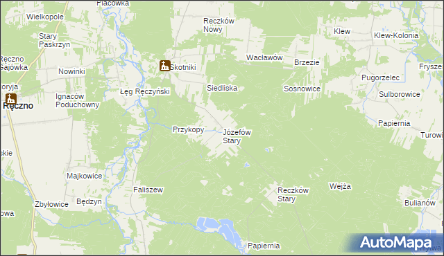 mapa Józefów Stary gmina Przedbórz, Józefów Stary gmina Przedbórz na mapie Targeo