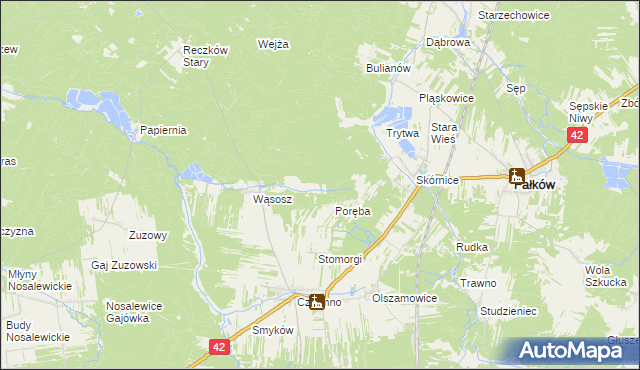 mapa Julianów gmina Fałków, Julianów gmina Fałków na mapie Targeo
