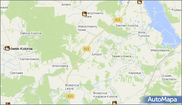 mapa Juliopol gmina Siemień, Juliopol gmina Siemień na mapie Targeo