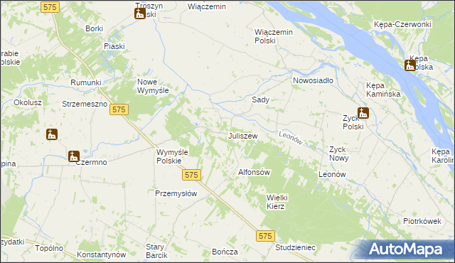 mapa Juliszew, Juliszew na mapie Targeo