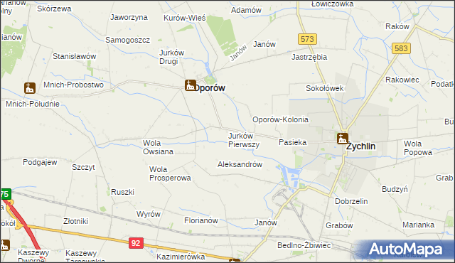 mapa Jurków Pierwszy, Jurków Pierwszy na mapie Targeo