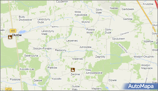 mapa Jutroszew, Jutroszew na mapie Targeo