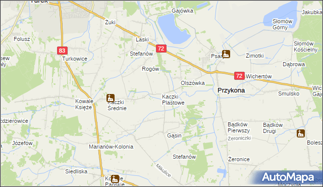 mapa Kaczki Plastowe, Kaczki Plastowe na mapie Targeo