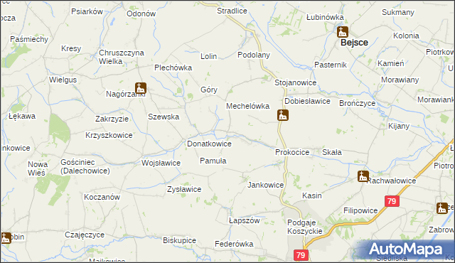 mapa Kaczkowice, Kaczkowice na mapie Targeo