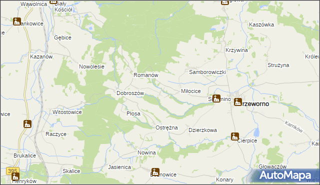 mapa Kaczowice gmina Przeworno, Kaczowice gmina Przeworno na mapie Targeo