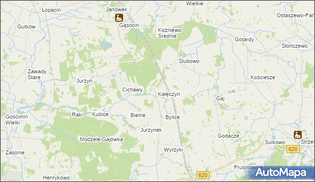 mapa Kałęczyn gmina Sońsk, Kałęczyn gmina Sońsk na mapie Targeo