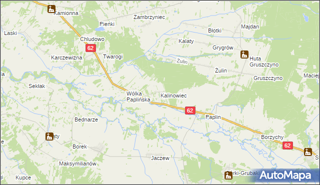 mapa Kalinowiec gmina Łochów, Kalinowiec gmina Łochów na mapie Targeo