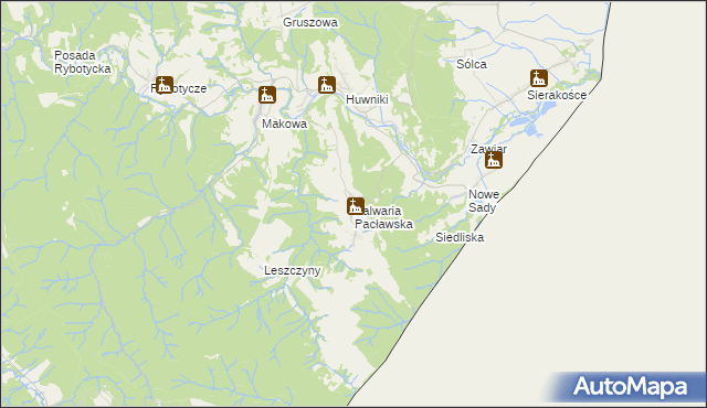 mapa Kalwaria Pacławska, Kalwaria Pacławska na mapie Targeo