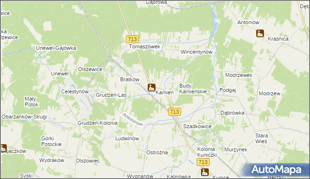 mapa Kamień gmina Sławno, Kamień gmina Sławno na mapie Targeo