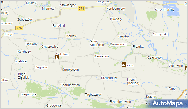 mapa Kamienna gmina Opatowiec, Kamienna gmina Opatowiec na mapie Targeo