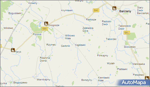 mapa Kąpławki, Kąpławki na mapie Targeo