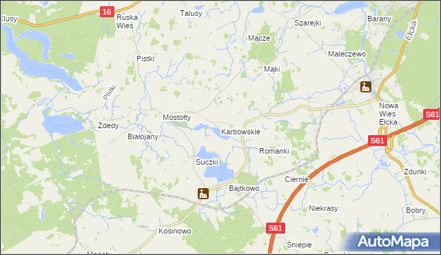 mapa Karbowskie, Karbowskie na mapie Targeo