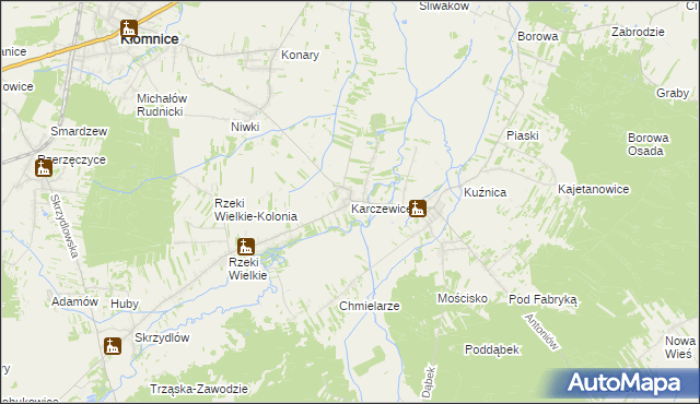 mapa Karczewice, Karczewice na mapie Targeo