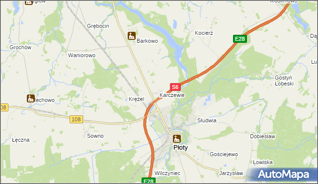 mapa Karczewie, Karczewie na mapie Targeo