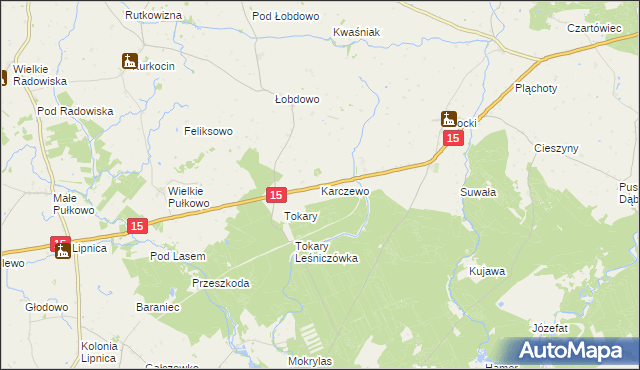 mapa Karczewo gmina Golub-Dobrzyń, Karczewo gmina Golub-Dobrzyń na mapie Targeo