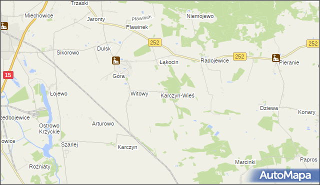 mapa Karczyn-Wieś, Karczyn-Wieś na mapie Targeo