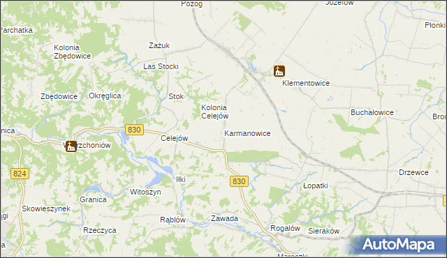 mapa Karmanowice, Karmanowice na mapie Targeo