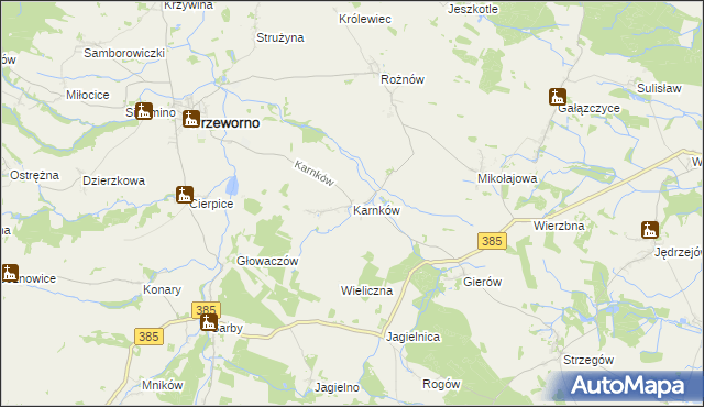 mapa Karnków gmina Przeworno, Karnków gmina Przeworno na mapie Targeo