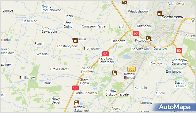 mapa Karolków Szwarocki, Karolków Szwarocki na mapie Targeo