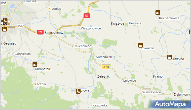 mapa Karszówek, Karszówek na mapie Targeo