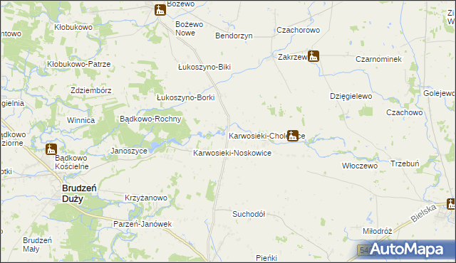 mapa Karwosieki-Cholewice, Karwosieki-Cholewice na mapie Targeo