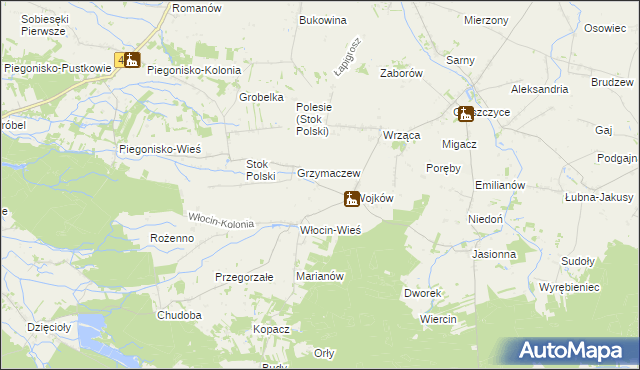 mapa Kąśnie, Kąśnie na mapie Targeo