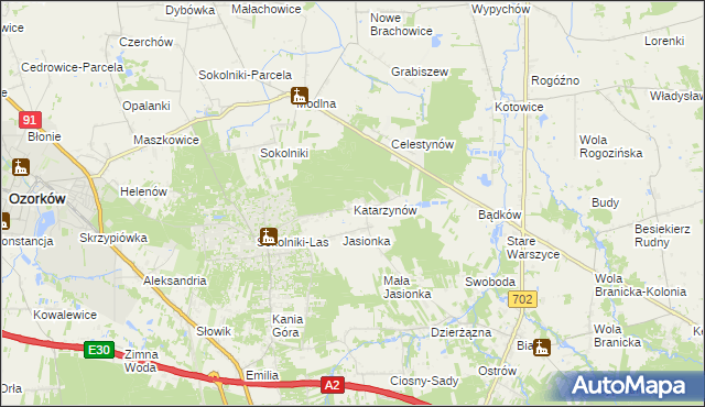 mapa Katarzynów gmina Ozorków, Katarzynów gmina Ozorków na mapie Targeo