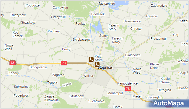 mapa Kąty Stare, Kąty Stare na mapie Targeo