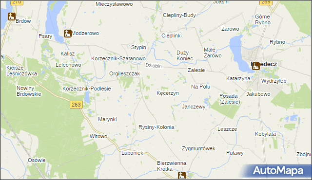 mapa Kęcerzyn, Kęcerzyn na mapie Targeo